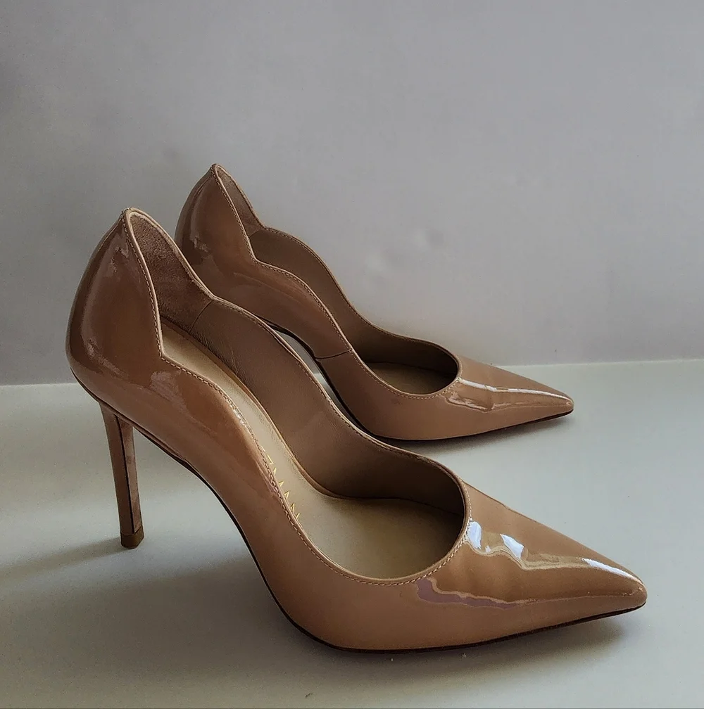 Women‎ Shoes. Stuart Weitzman Nude Patent Leather Pumps